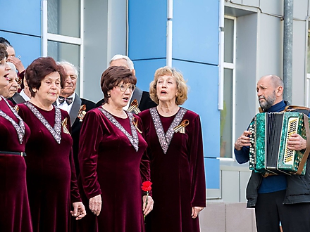 Концерт хора ветеранов города Петропавловска, Казахстан, 7 мая 2016 года